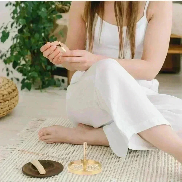 Brass Incense Mold Incense  Press Kit 5pcs Brass Yoga Meditation - Picture 2 of 5